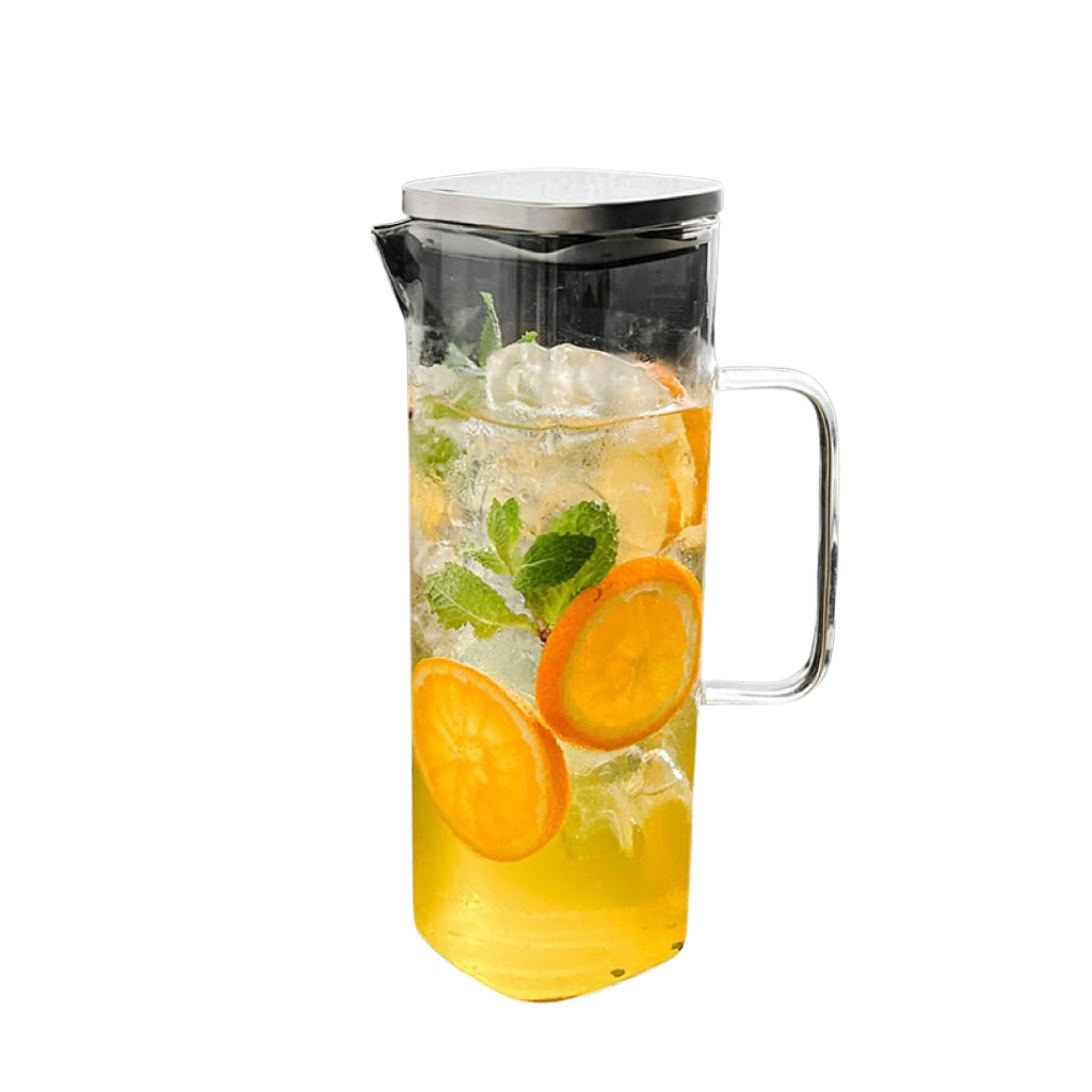 Inspire Borosilicate Glass Pitcher With Stainless Steel Lid 1.3L