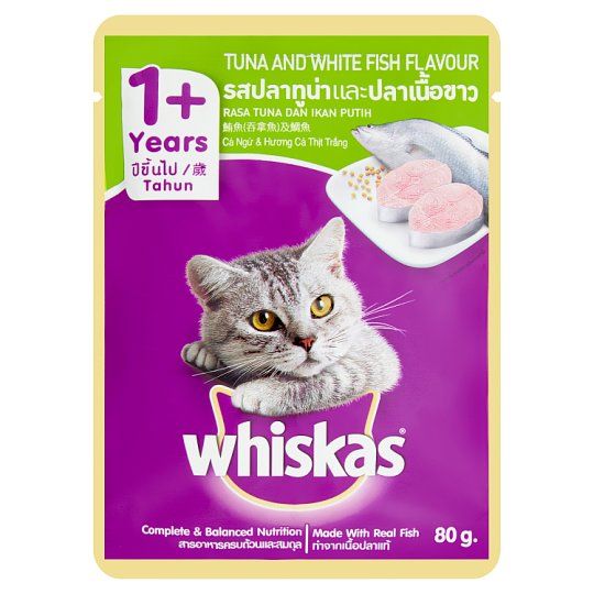 Whiskas Pch Real Fish Tuna+white Fish 80g