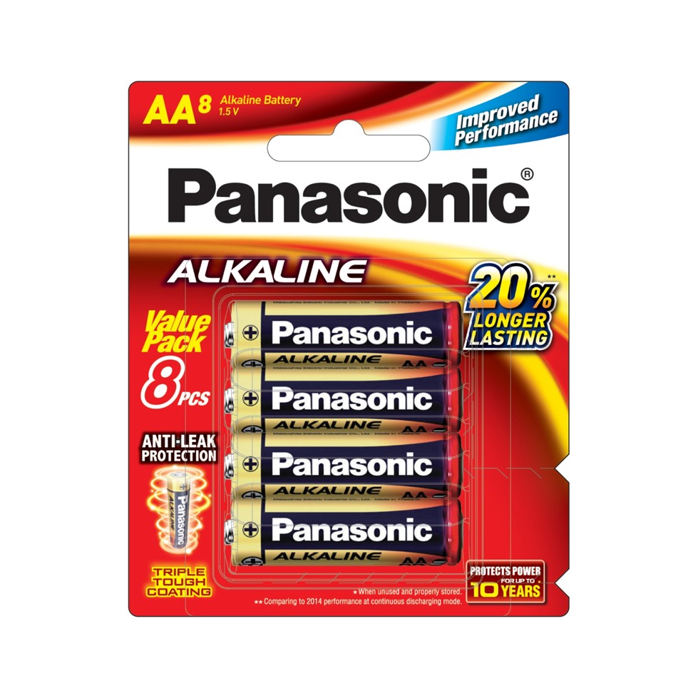 Pana Red Alkaline Lr6t/8b-Pk Aa 8-pcs