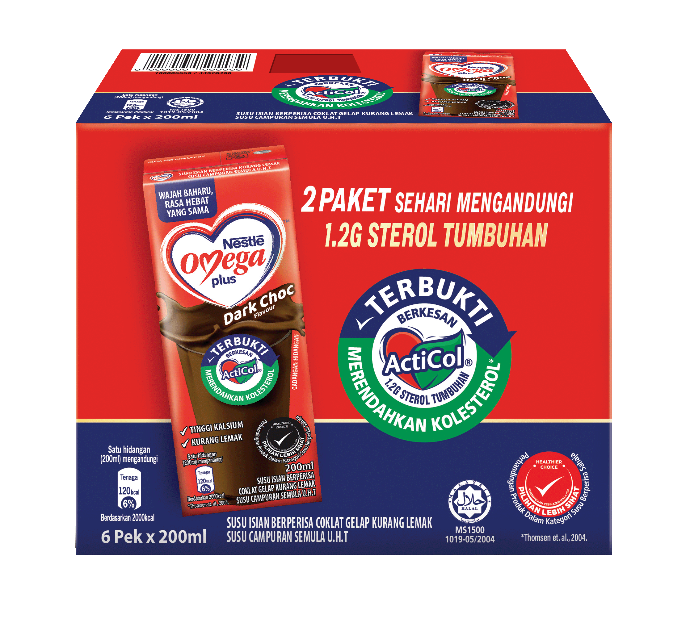 Nestle Omega Plus Dark Choco 200mlx6