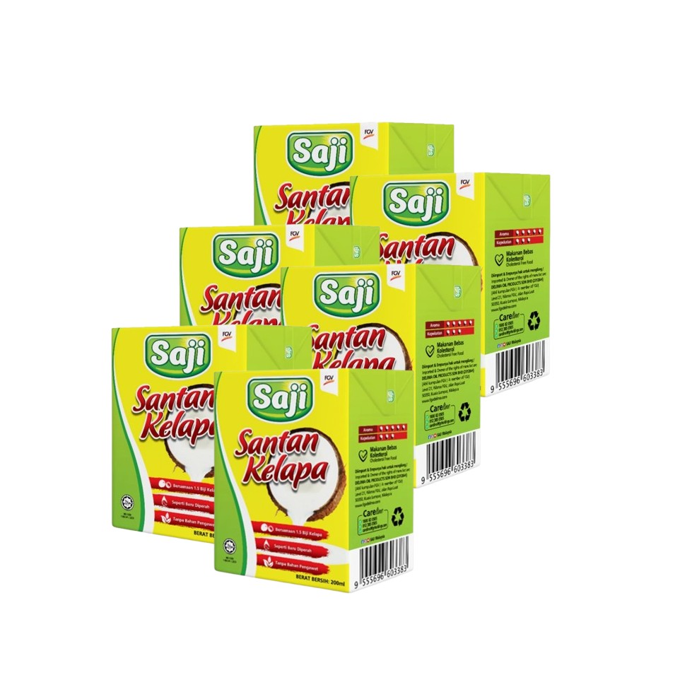 Saji Coconut Milk 6 x 200ml