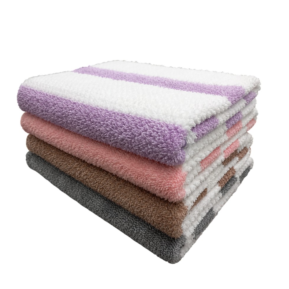 Lotuss Pop Stripe Bath Towel 68cmx137cm Brown/grey (random Color)