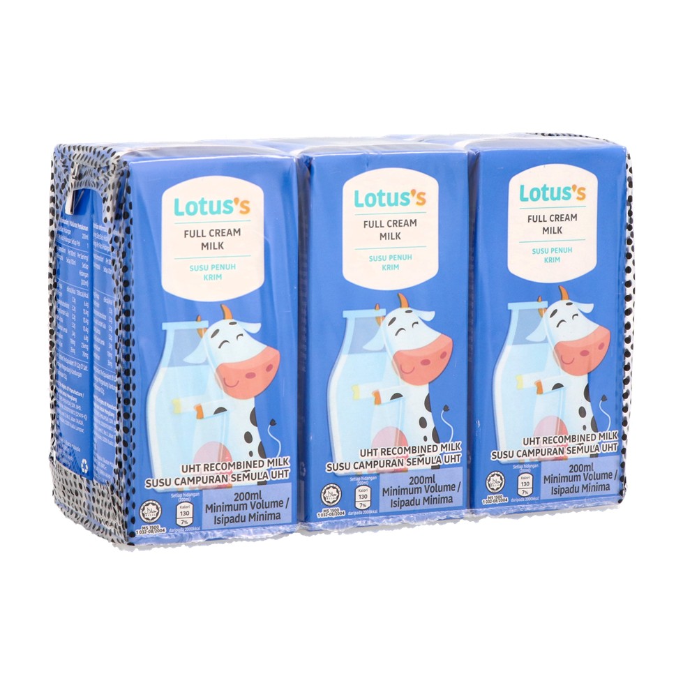 Lotuss Full Cream Milk UHT 200mlx6