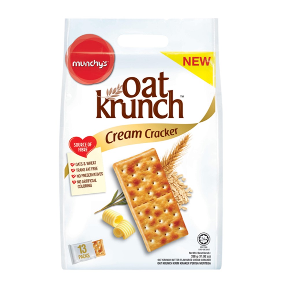 Munchys Oatkrunch Oat+wheat Cracker 338g