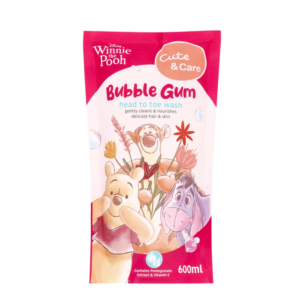 Cute+care Htt Wash Pch 600ml Bubble Gum