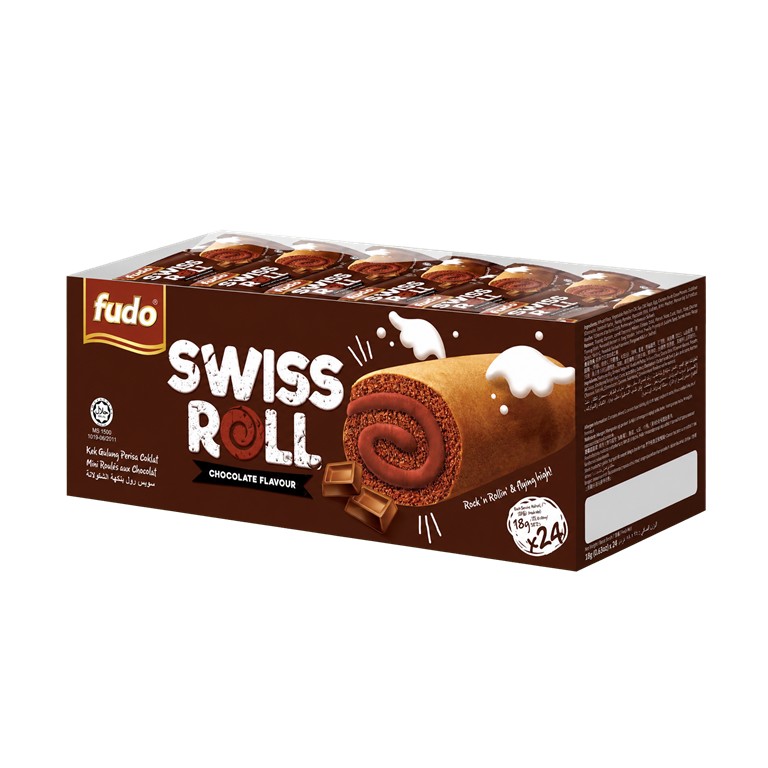 Fudo Swiss Roll Choc 24×18g