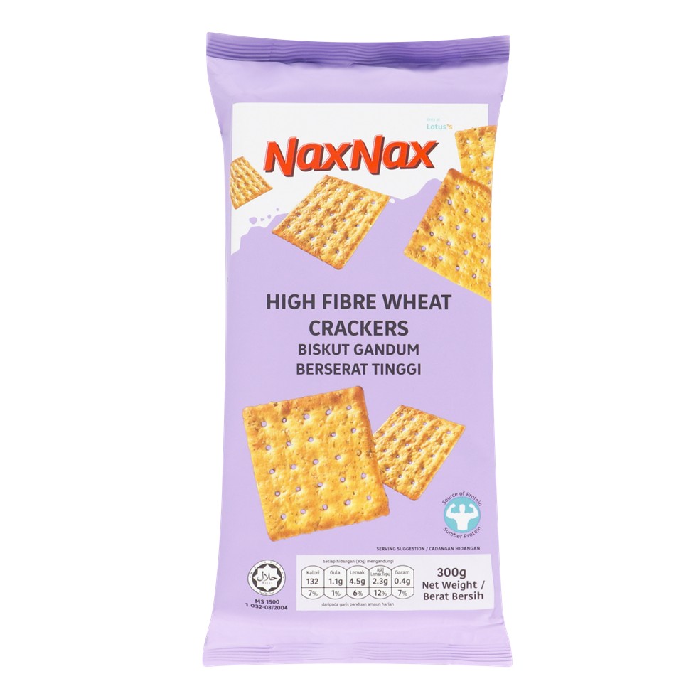 Naxnax High Fibre Wheat Crackers 300g